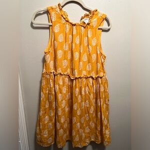 Lucky Brand Sleeveless High Neck Yellow Dress S